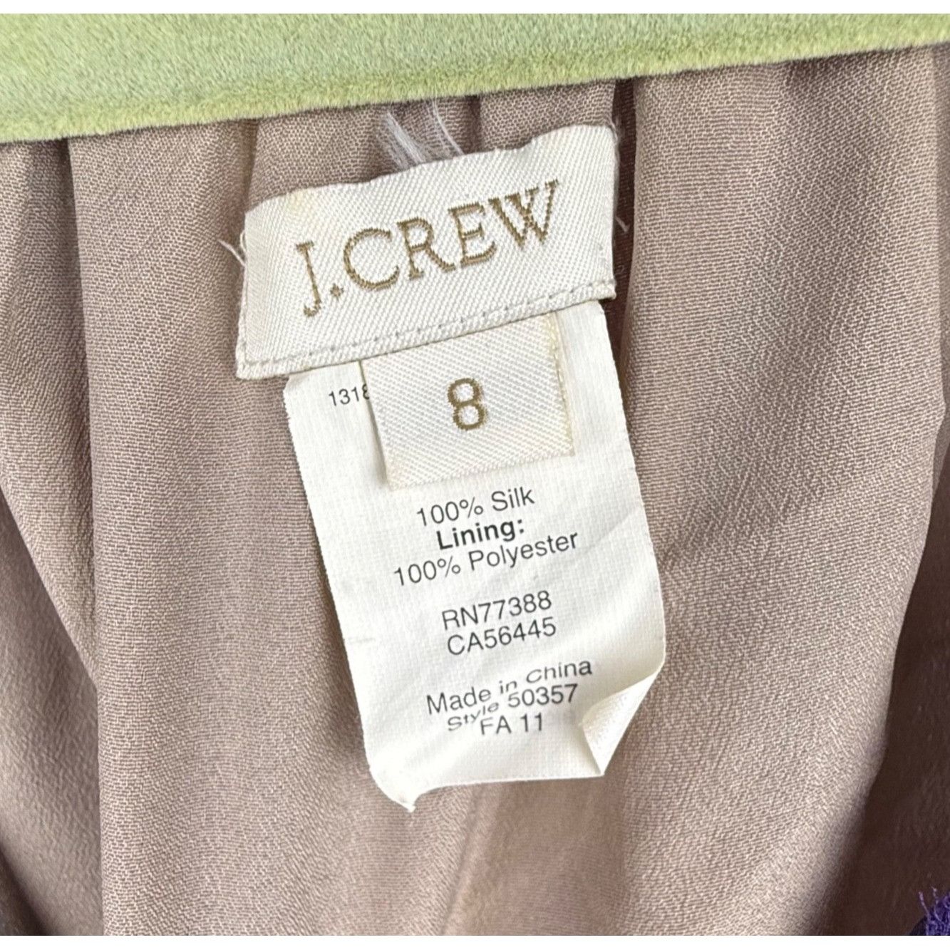J.Crew J.Crew Maisie Purple Abstract Floral 100% Silk Chiffon Dress Size M / US 6-8 / IT 42-44 - 2 Thumbnail