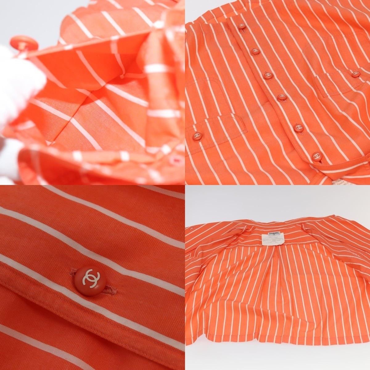 Chanel Chanel Shirt Cotton Orange CC Size ONE SIZE - 5 Thumbnail