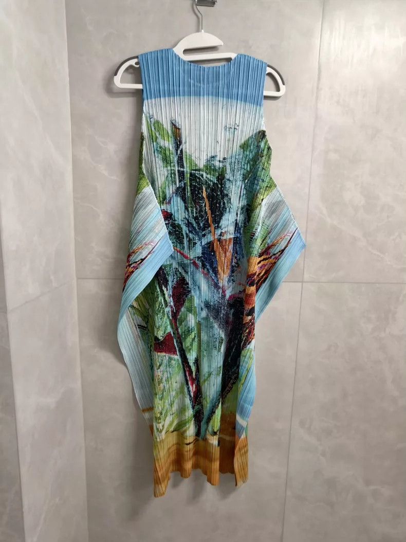 Issey Miyake Issey Miyake size:3 Blue and green southern ice flower dre Size S / US 4 / IT 40 - 2 Thumbnail