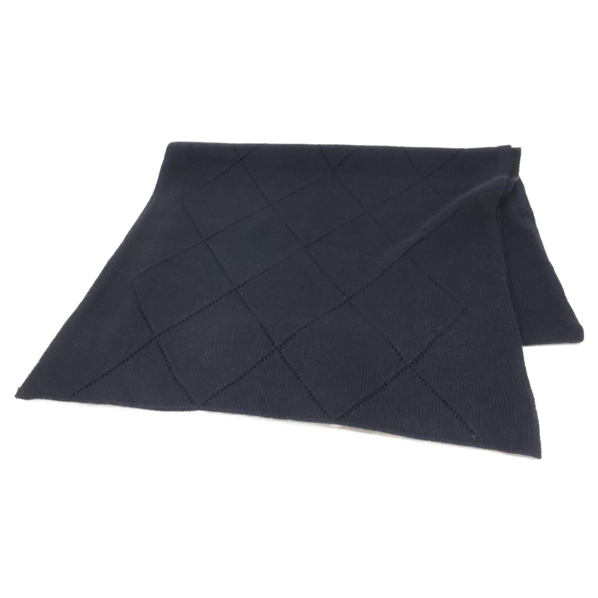 Chanel CHANEL Coco Mark Cashmere Scarf, Black, Women's Size ONE SIZE - 1 Thumbnail