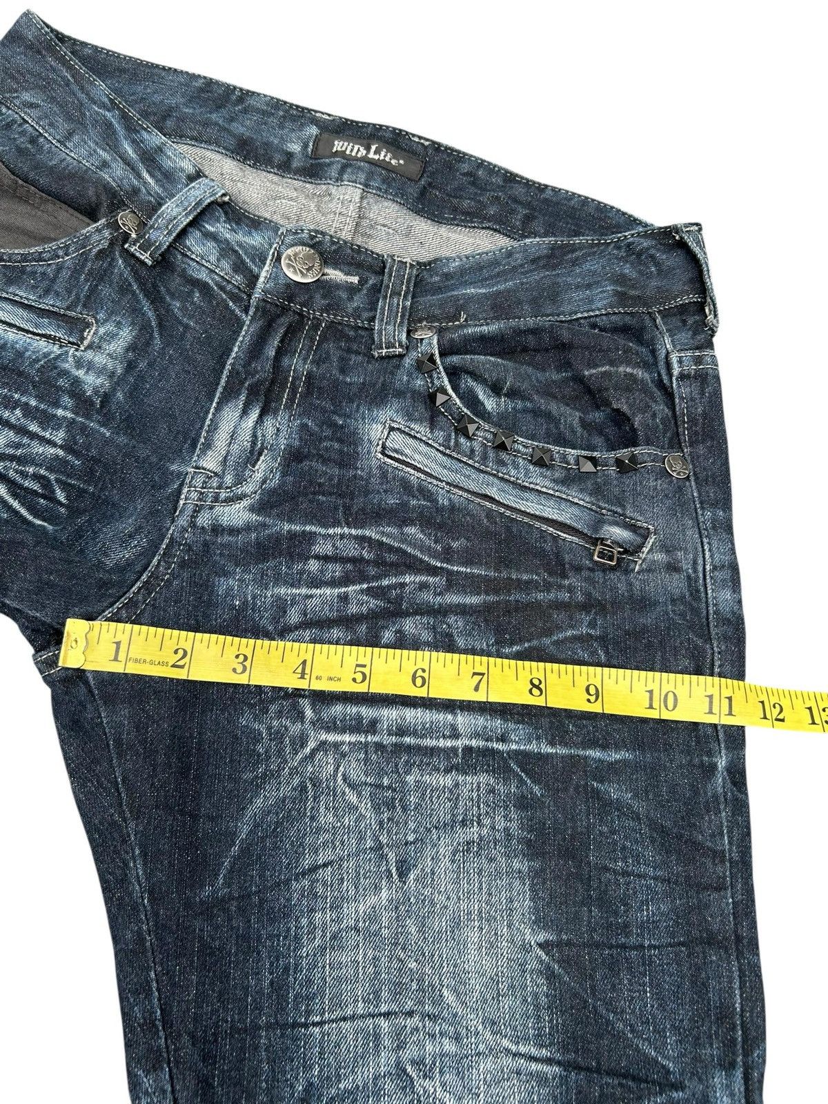 If Six Was Nine SKULL BONES WILD LIFE STUDDED CLAWMARK DISTRESSED DENIM☠️ Size US 32 / EU 48 - 16 Thumbnail