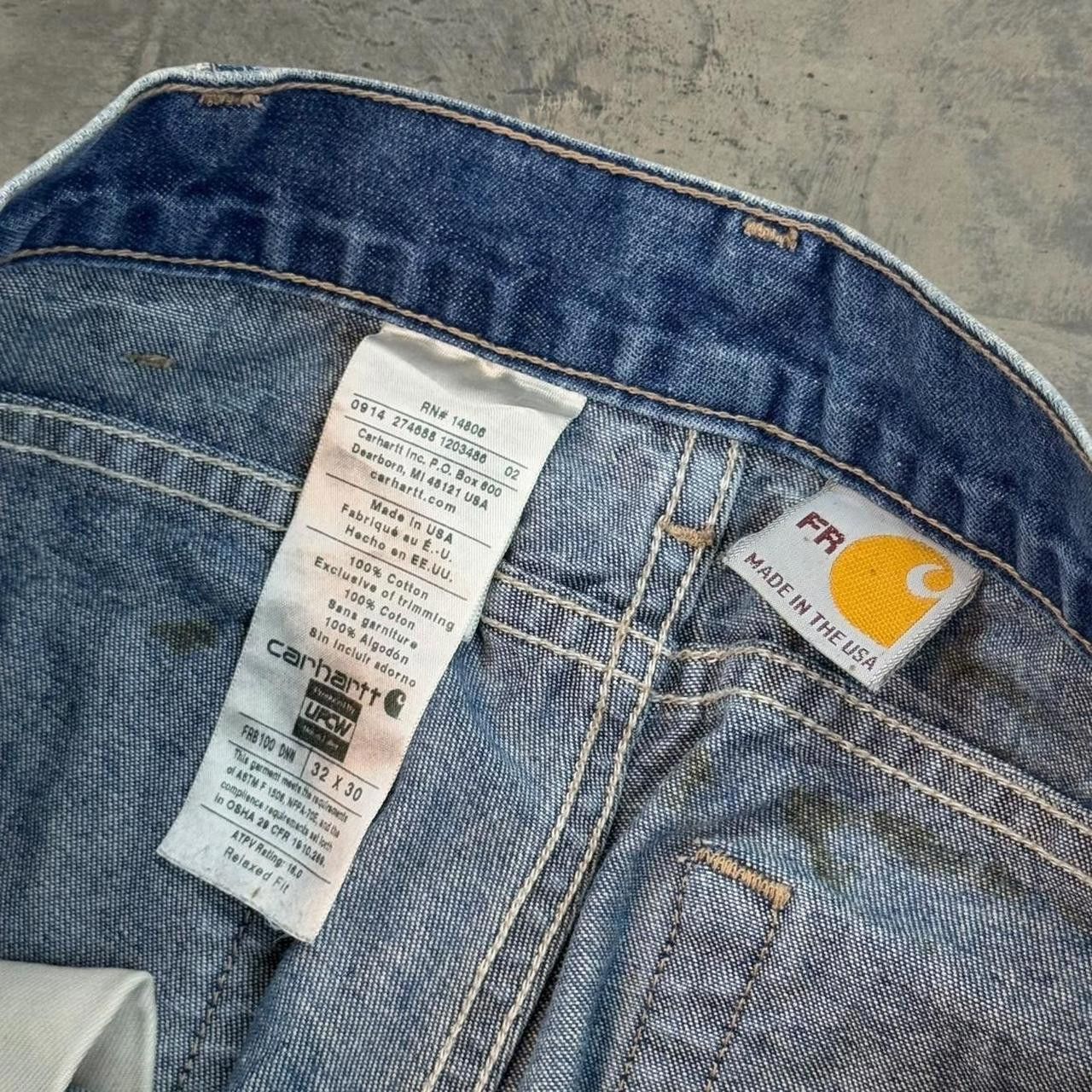 Carhartt × Vintage Vintage Y2K Carhartt Distressed Blue Jeans Size US 32 / EU 48 - 7 Thumbnail
