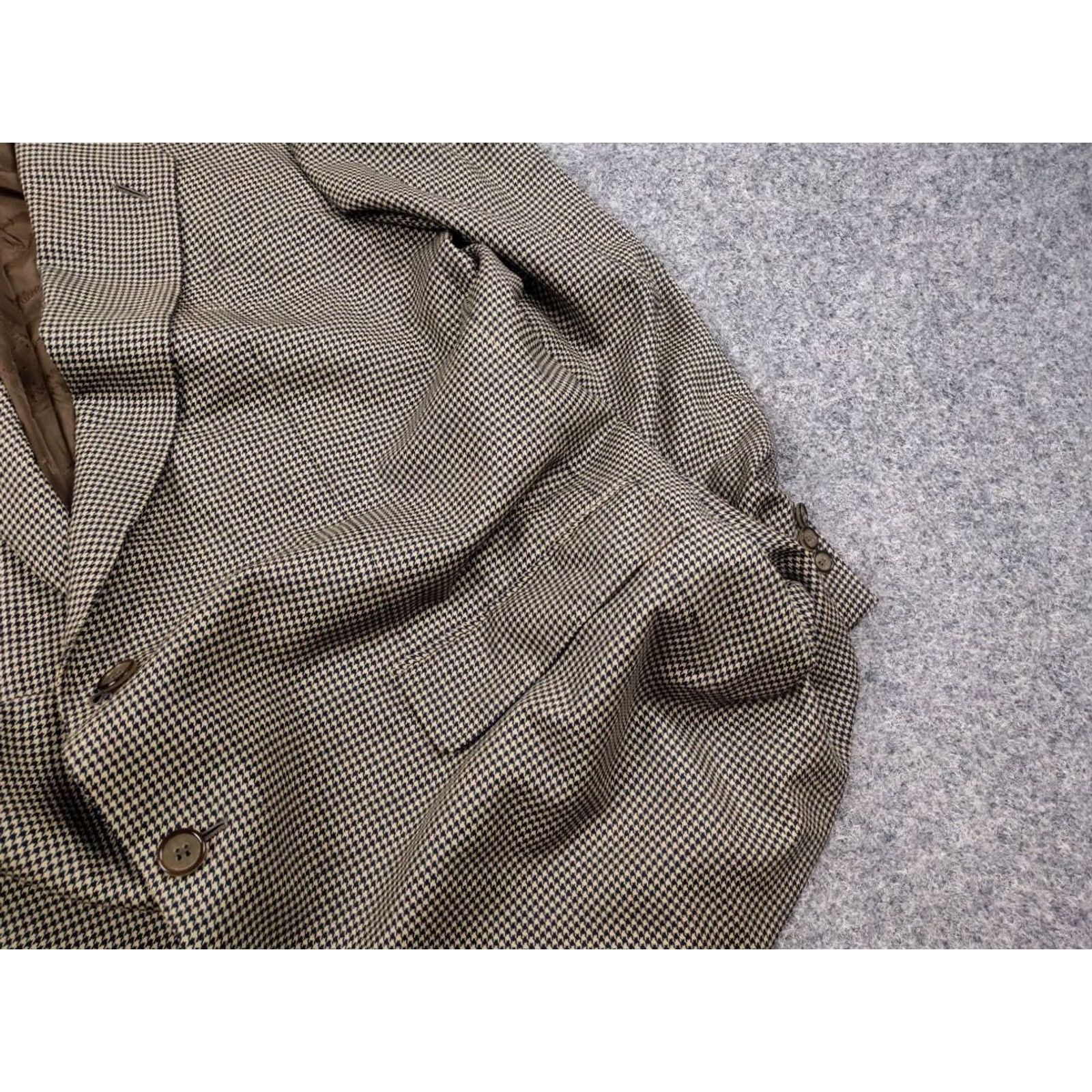 Brioni VINTAGE Brioni Blazer Jacket Wool Houndstooth pattern Beige blue Size 46R - 7 Thumbnail