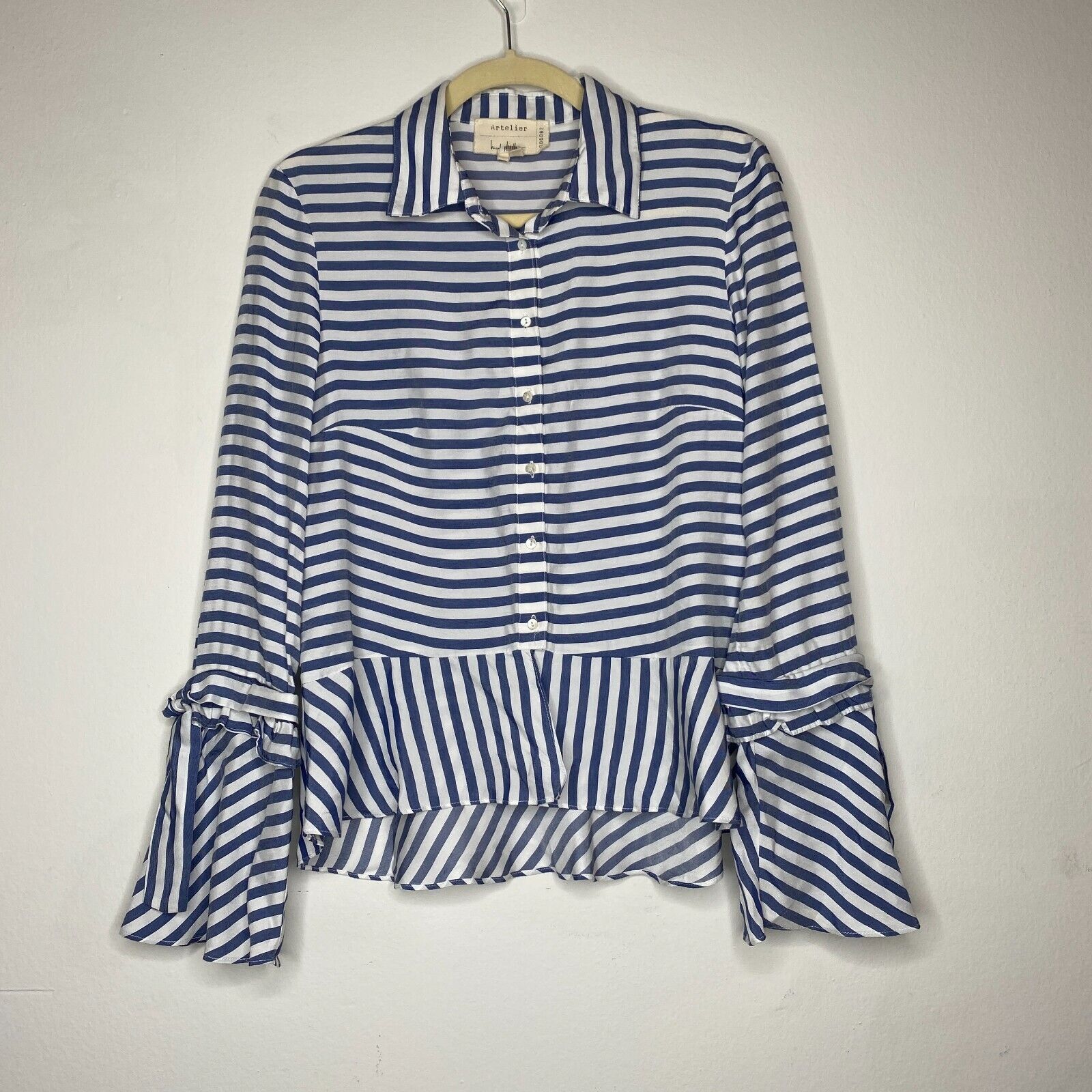 Other Artelier Blue & White Collar Button Down Bell Tie Blouse XS Size XS / US 0-2 / IT 36-38 - 11 Thumbnail