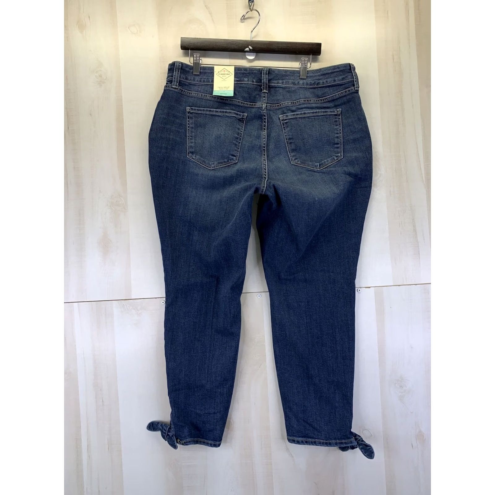 Vintage St. John's Bay Jeans Womens 16W Skinny Ankle Mid Rise Stretch Denim Blue 16w-NWT-10246 Size 38" / US 16 / IT 52 - 7 Thumbnail