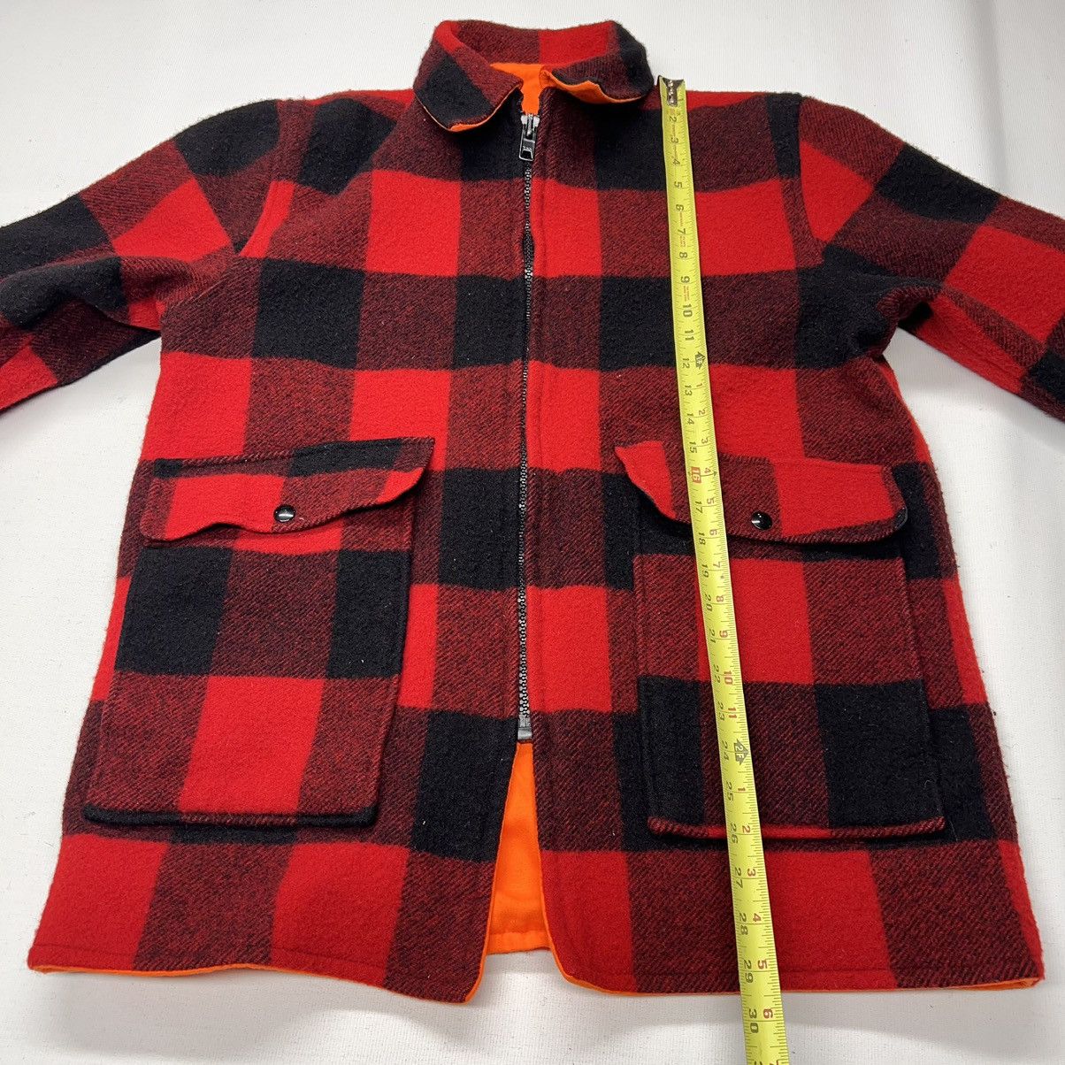 Vintage × Woolrich Woolen Mills VTG Woolrich Jacket Red Plaid Reversible Coat Blaze Wool Size US L / EU 52-54 / 3 - 22 Thumbnail