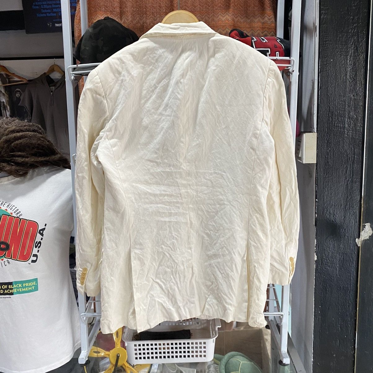 Hermes Hermes Linen Blazer Jacket Cream White Size M Size 48R - 2 Thumbnail