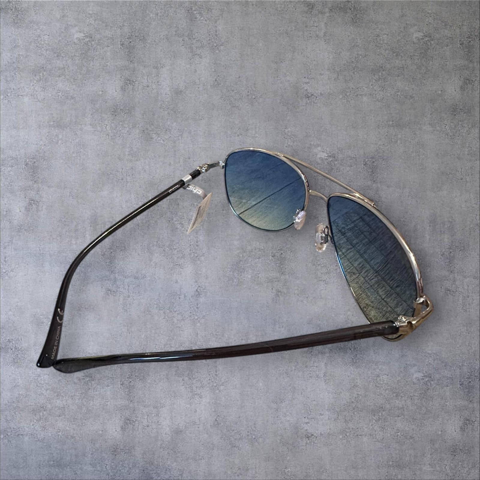 Chicos Chico's Stylish Aviator Blue Lens Sunglasses Size ONE SIZE - 2 Thumbnail