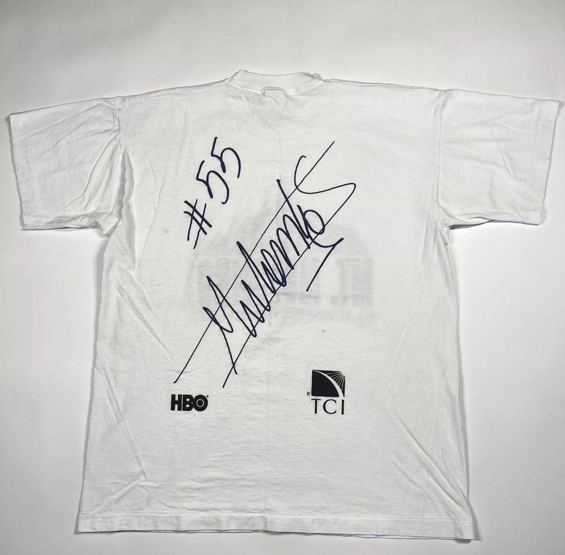 Fruit Of The Loom DIKEMBE MOTOMBO SINGLE STITCH 90s vintage autograph tee Size US XL / EU 56 / 4 - 3 Thumbnail