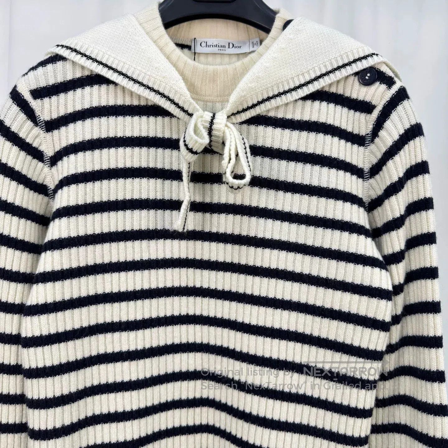 Dior dior striped knit sweater with sailor collar. Size S / US 4 / IT 40 - 3 Thumbnail