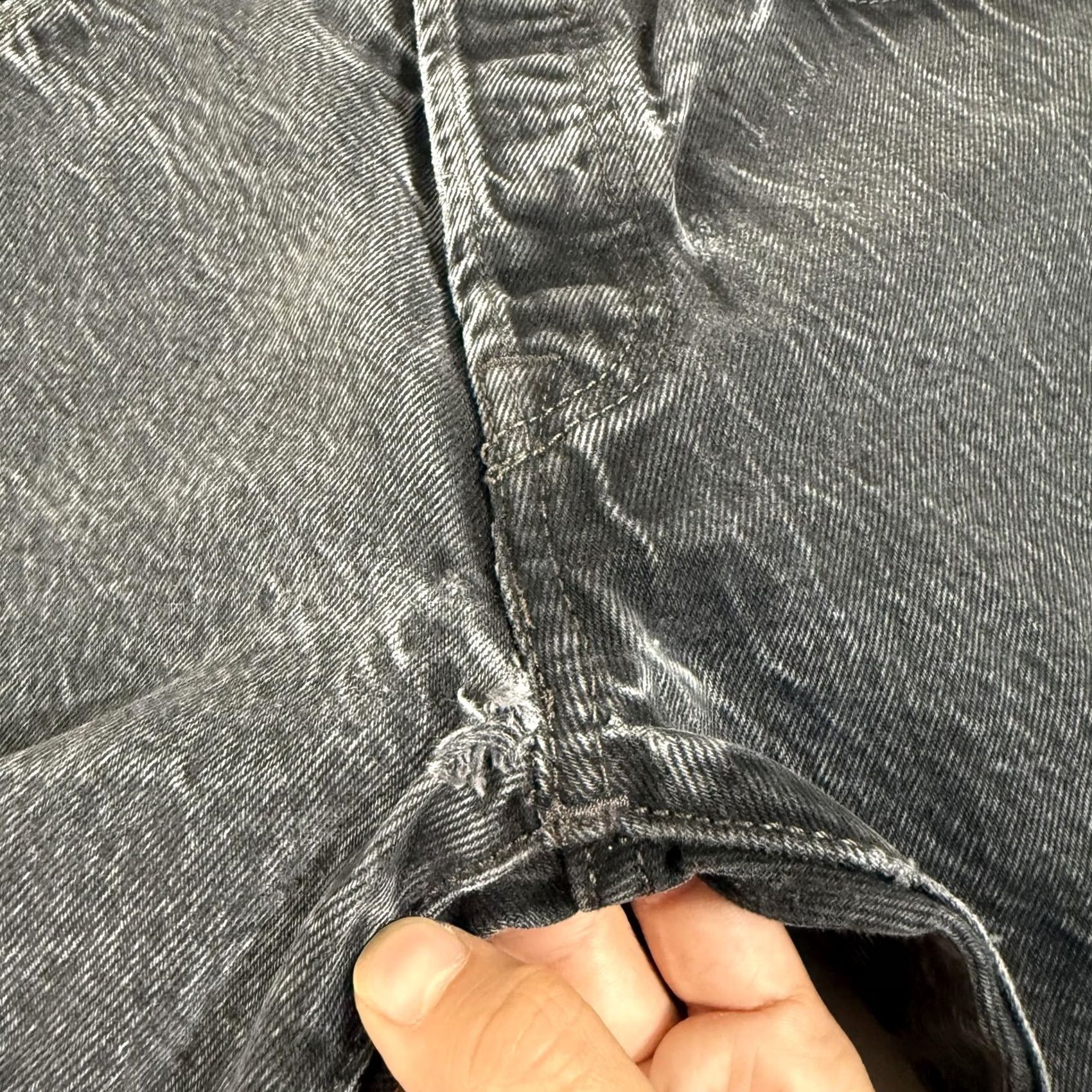 Levi's Levi's Jeans Mens 32x30 Black 501 Straight Fit Distressed Denim Pants Y2K Size US 32 / EU 48 - 6 Thumbnail