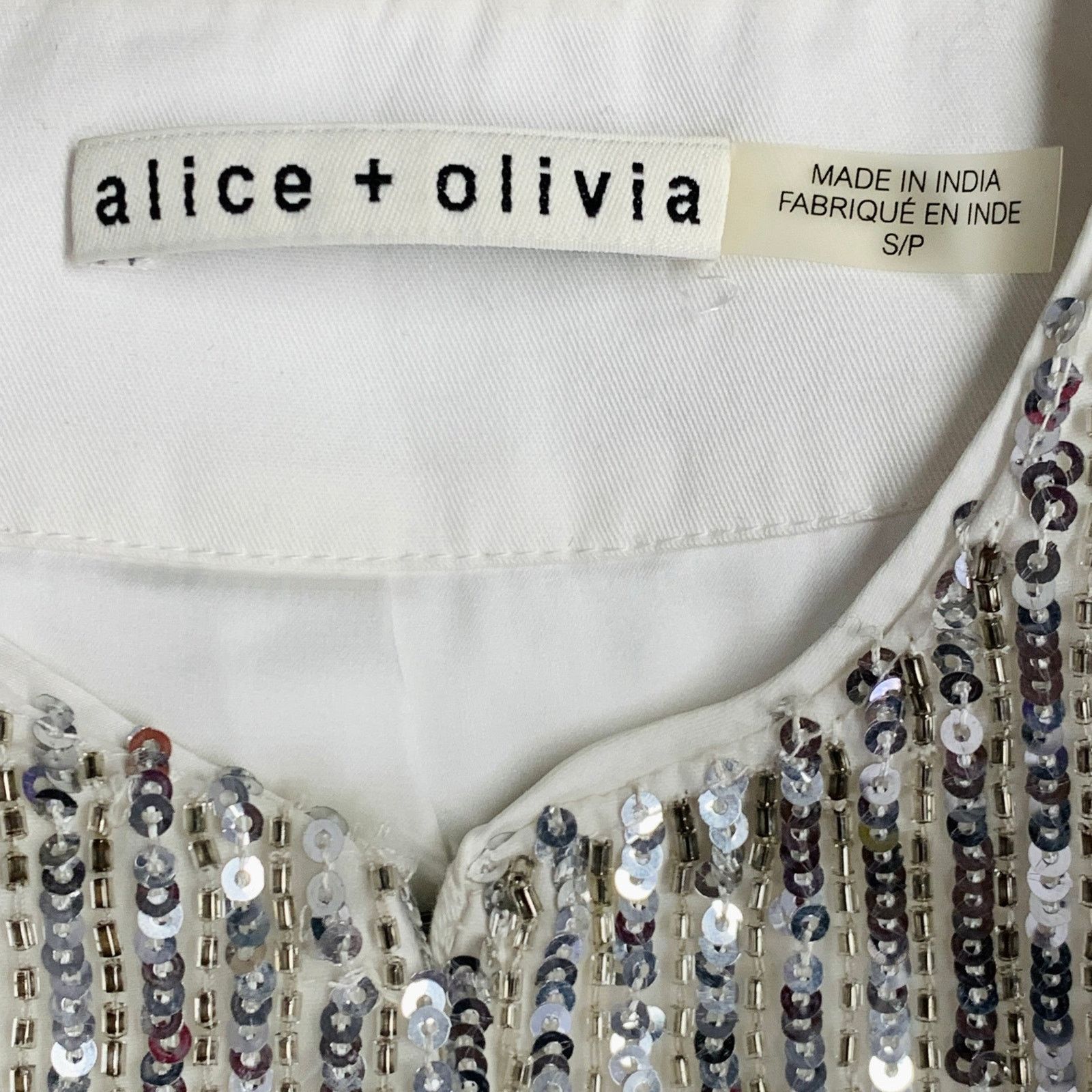 Alice + Olivia Size S Silver Polyester Sequined Stripe Jacket Blazer Size S / US 4 / IT 40 - 5 Thumbnail