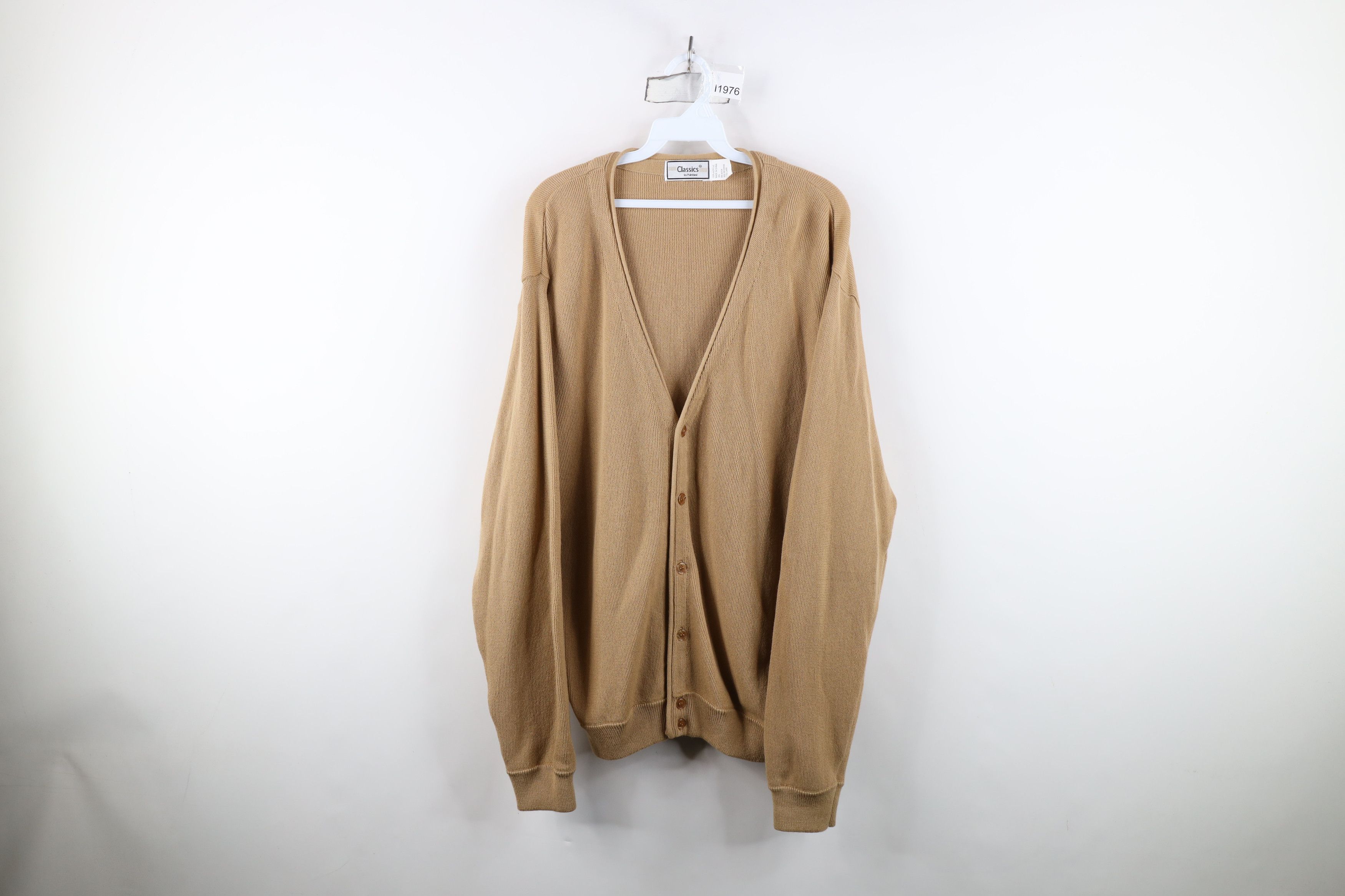 Vintage Vintage 90s Streetwear Kurt Cobain Cardigan Sweater Khaki Size US XXL / EU 58 / 5 - 1 Thumbnail