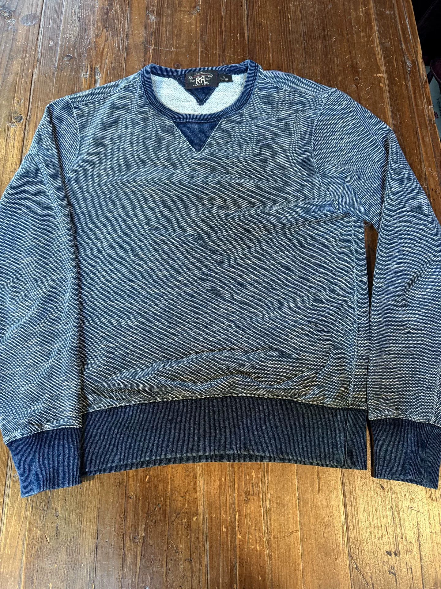 RRL Ralph Lauren RRL Ralph Lauren Gray-Blue Colorblock Sweatshirt Size US S / EU 44-46 / 1 - 1 Thumbnail