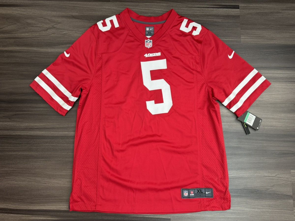 Nike San Francisco 49ers Trey Lance 5 NFL Factory Misprint Jersey Size US XL / EU 56 / 4 - 1 Thumbnail