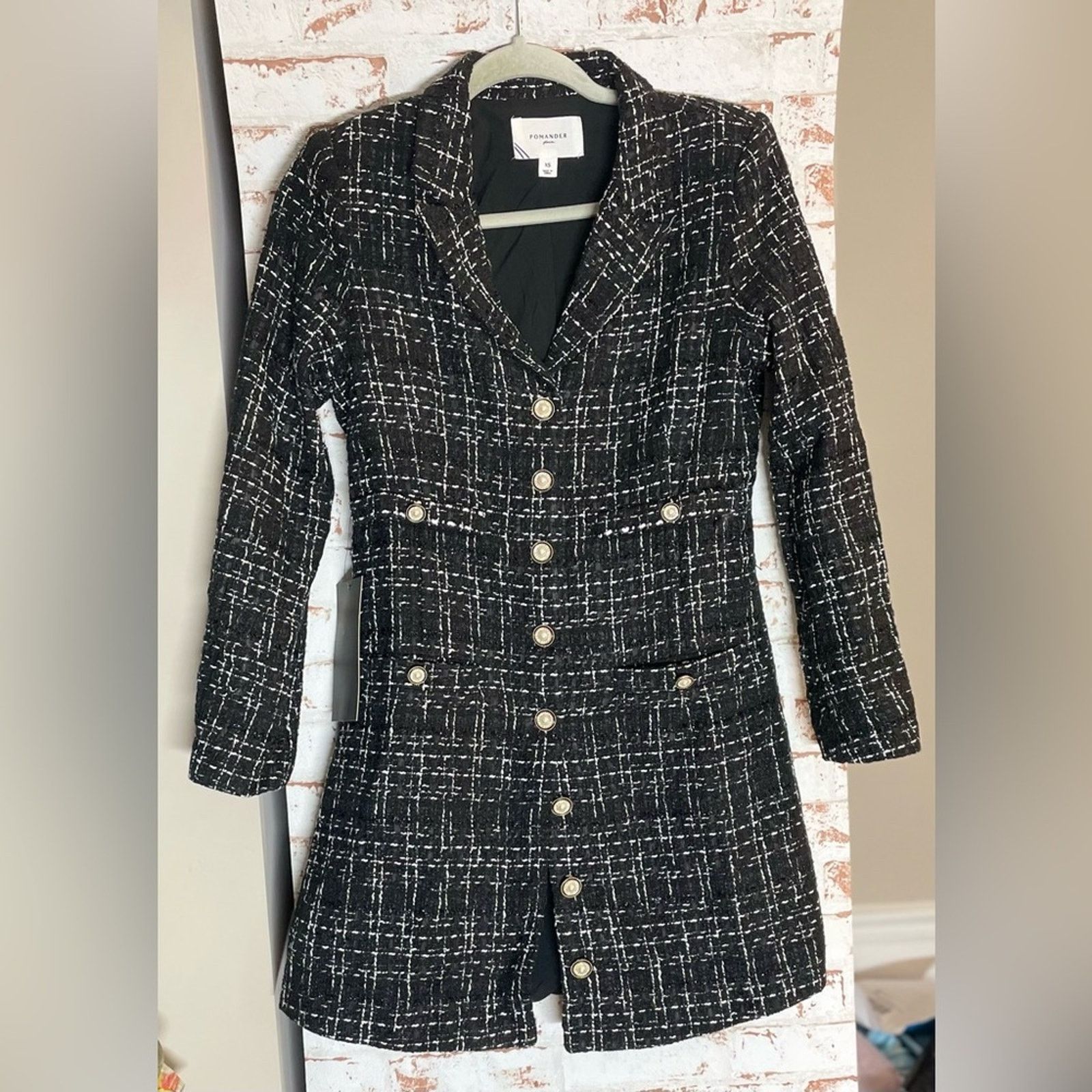 J.Crew NWT Pomander Place Black and White Tweed Dress Size XS / US 0-2 / IT 36-38 - 1 Thumbnail