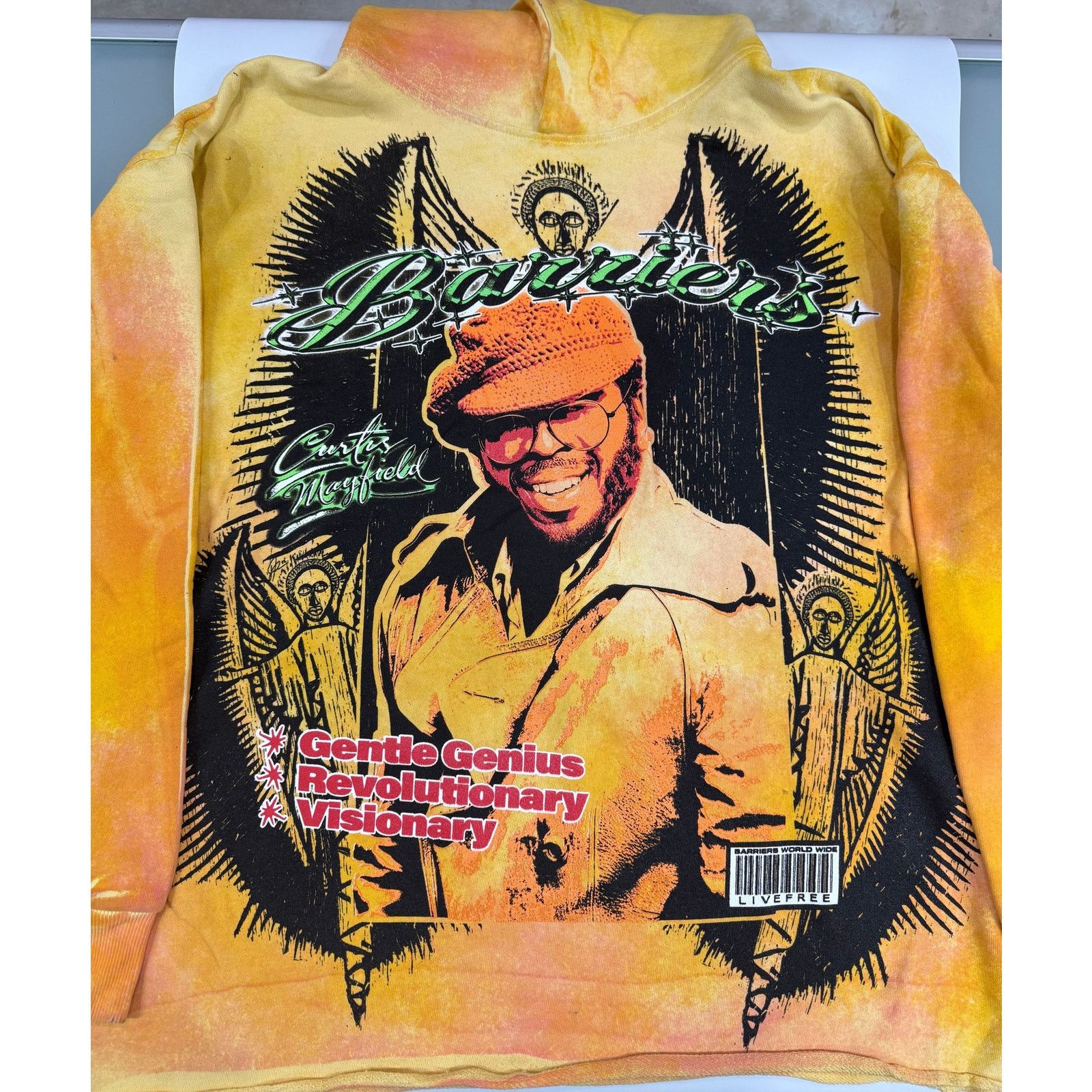 Barriers Barriers Curtis Mayfield Yellow Hoodie (2XL) Size US XXL / EU 58 / 5 - 1 Thumbnail
