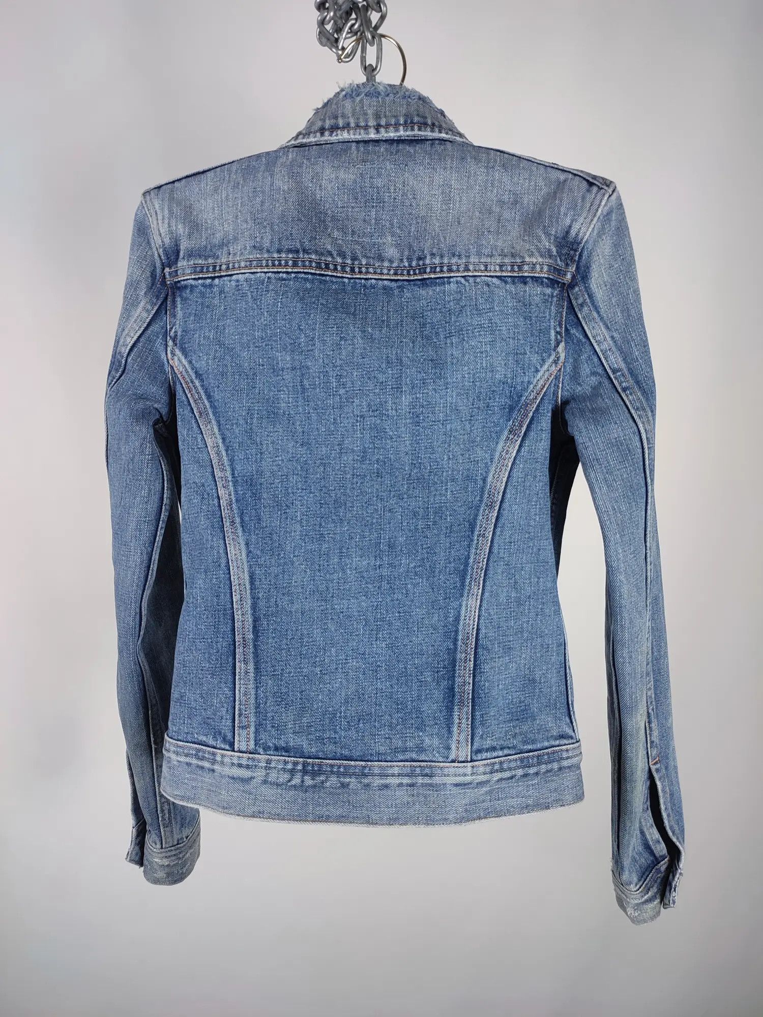 Allsaints × Japanese Brand Allsaints Lamara Distressed Denim Selvedge Slim Jacket Size M / US 6-8 / IT 42-44 - 10 Thumbnail