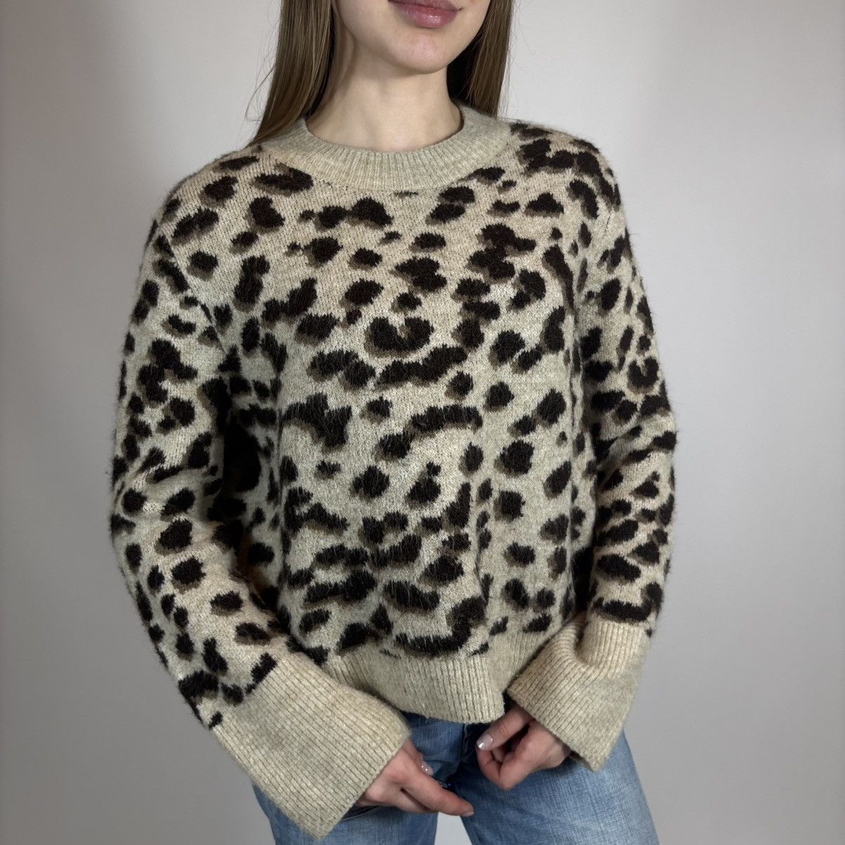 Japanese Brand Vintage Y2K Japanese Leopard Style Boxy Sweater 90s Size M / US 6-8 / IT 42-44 - 1 Thumbnail