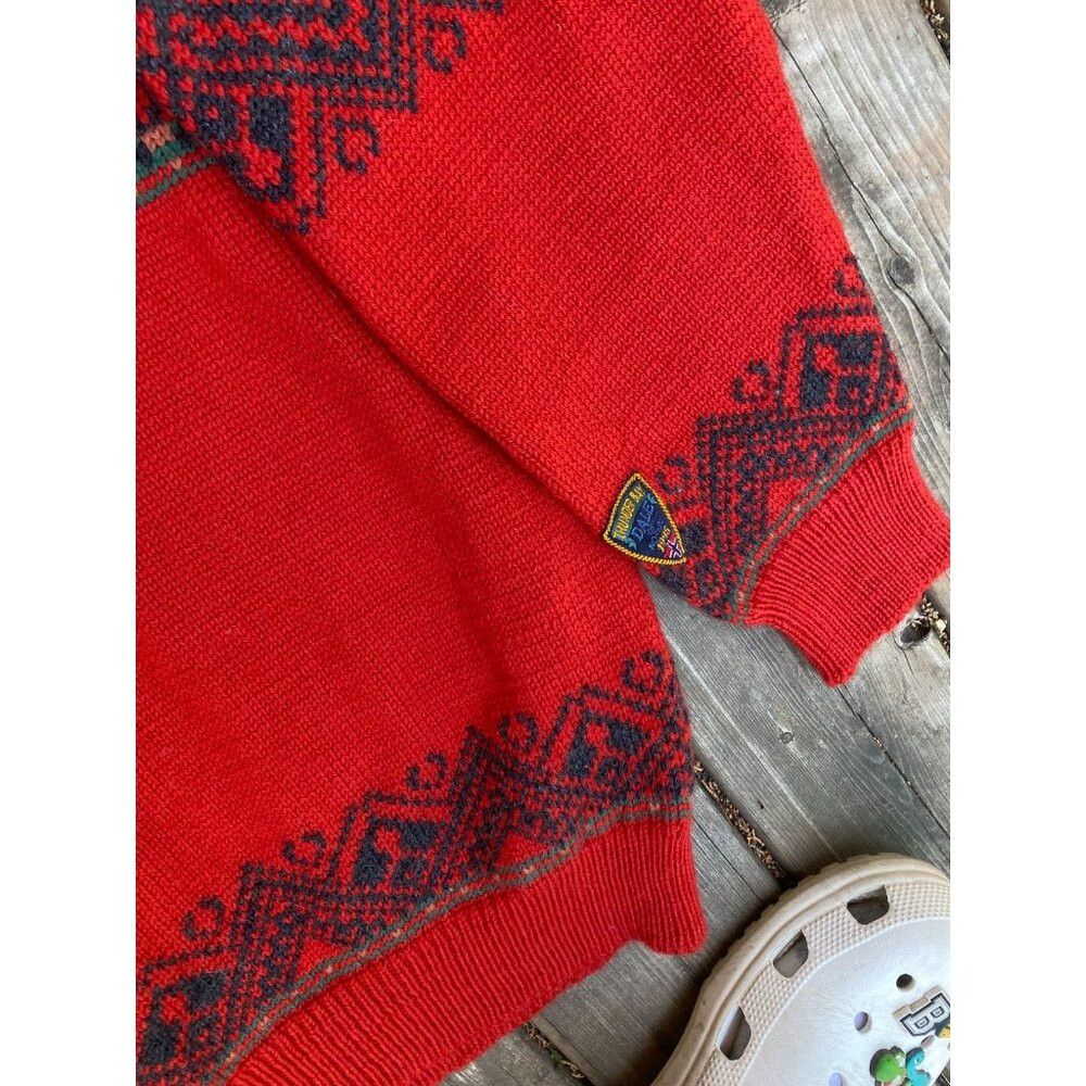 Dale Of Norway VINTAGE 1995 DALE OF NORWAY EMBROIDERED PEACE SWEATER RED W Size US L / EU 52-54 / 3 - 3 Thumbnail