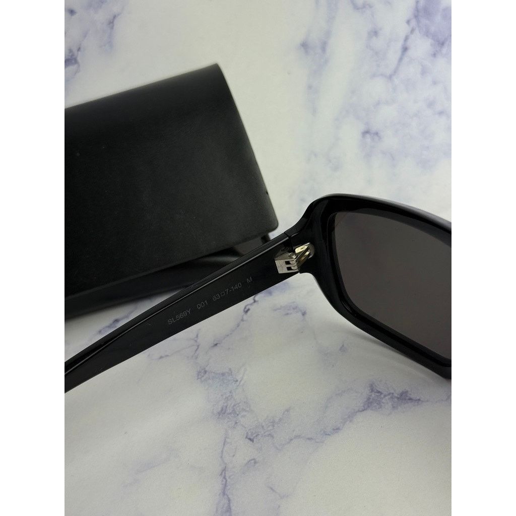 Saint Laurent Paris NEW Saint Laurent SL569Y Black Aviator Pilot Sunglasses Size ONE SIZE - 9 Thumbnail