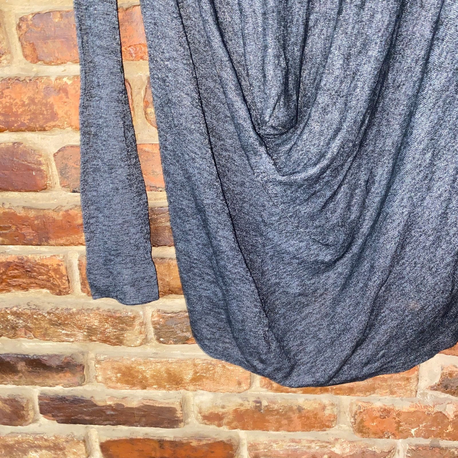 Theory Theory Gray Black Draped Calvana Galaxy Sheer Top P XS Size XS / US 0-2 / IT 36-38 - 3 Thumbnail