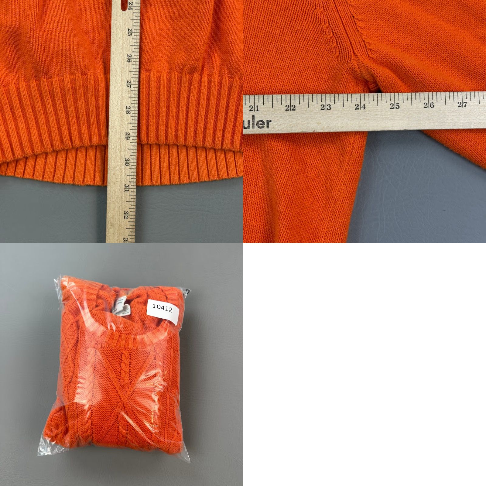 Lacoste Lacoste Mens Orange Vintage Washed Cable Knit Pullover Sweater 7 (XL) Preppy" Size US XL / EU 56 / 4 - 9 Thumbnail