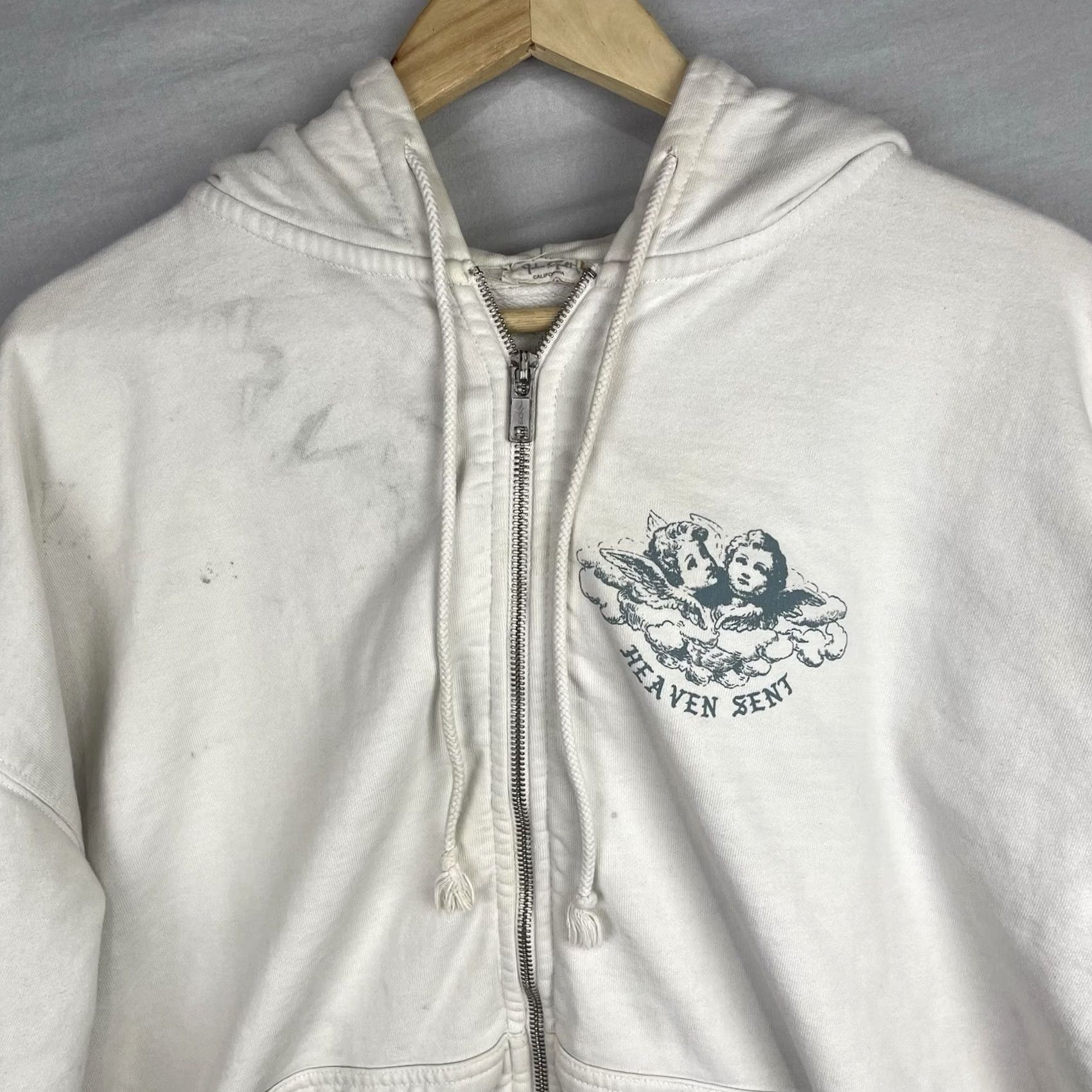 Vintage VINTAGE John Galt Hoodie Womens One Size Full Zip Ivory Logo Zipper Holiday Beach Aloha Moon & Stars 90s Mens Womens Boys Girls Size ONE SIZE - 2 Thumbnail
