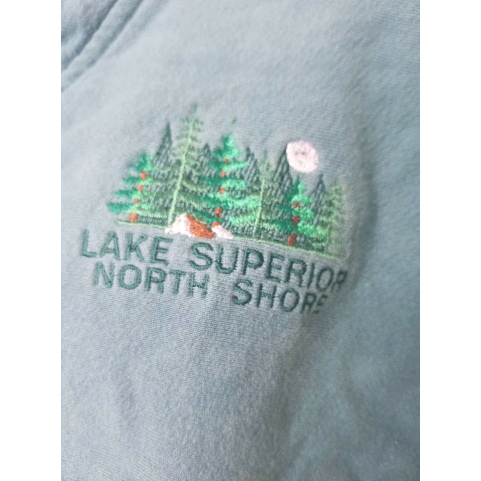 Vintage VINTAGE Sensagal Lake Superior North Shore Mockneck Sweatshirt Mens M Green 90s University Pullover Sweatshirt Size US M / EU 48-50 / 2 - 2 Thumbnail