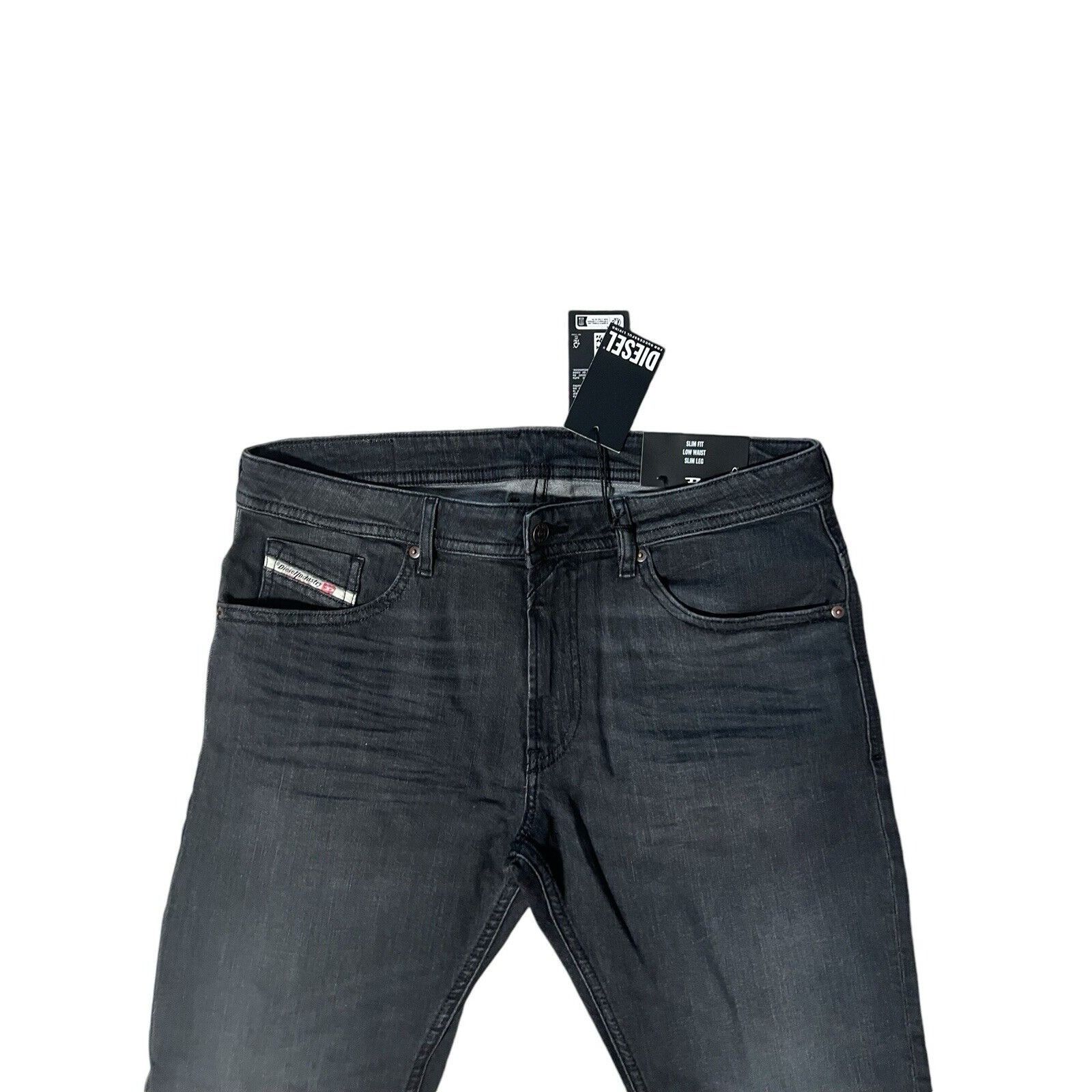 Diesel Mens Thommer Slim Fit Jeans RM063 Black Size 36/32 - Main Image