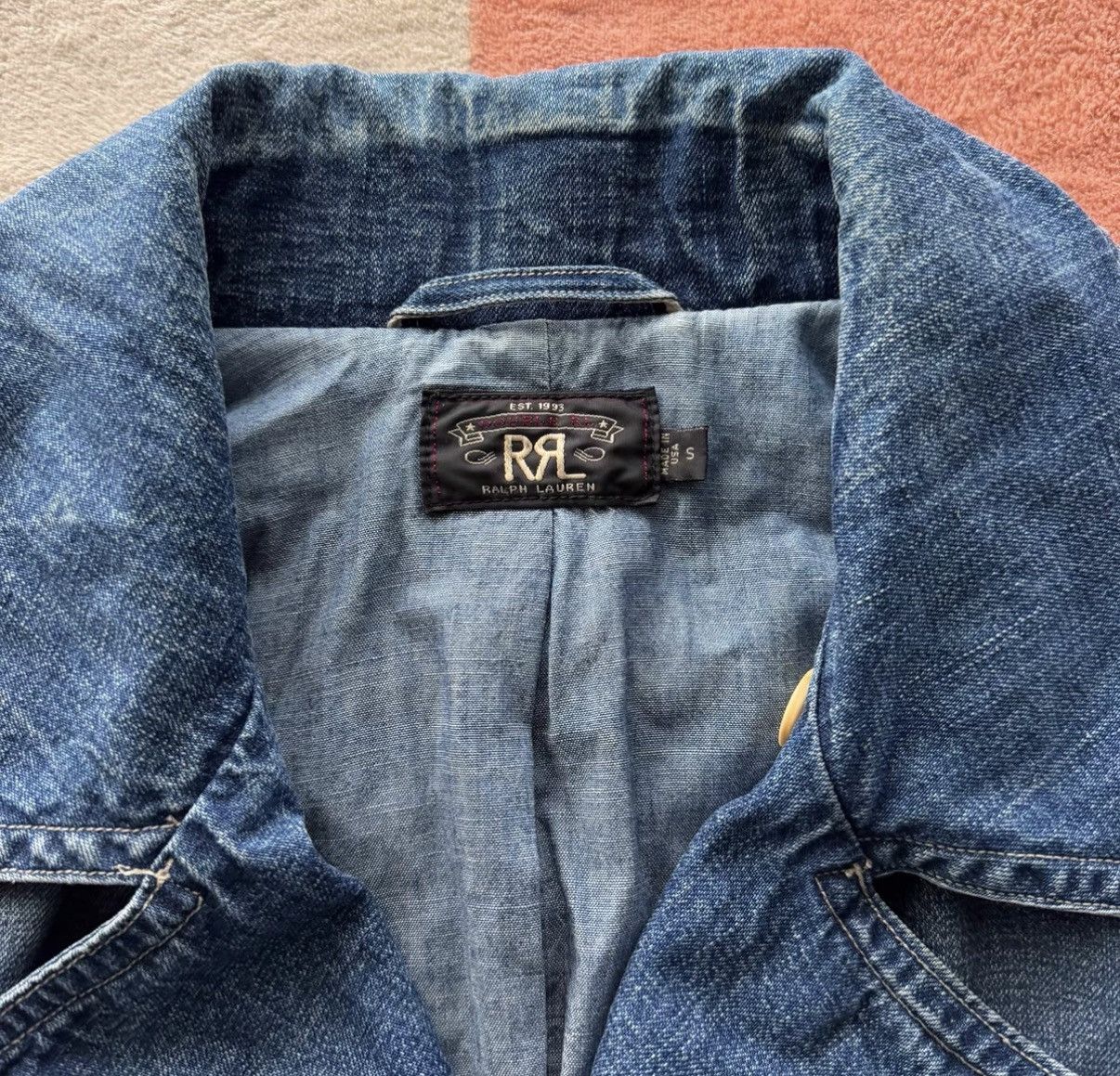 RRL Ralph Lauren RRL Ralph Lauren Double RL Denim Canvas 740 Navy Peacoat K22 Size US S / EU 44-46 / 1 - 5 Thumbnail