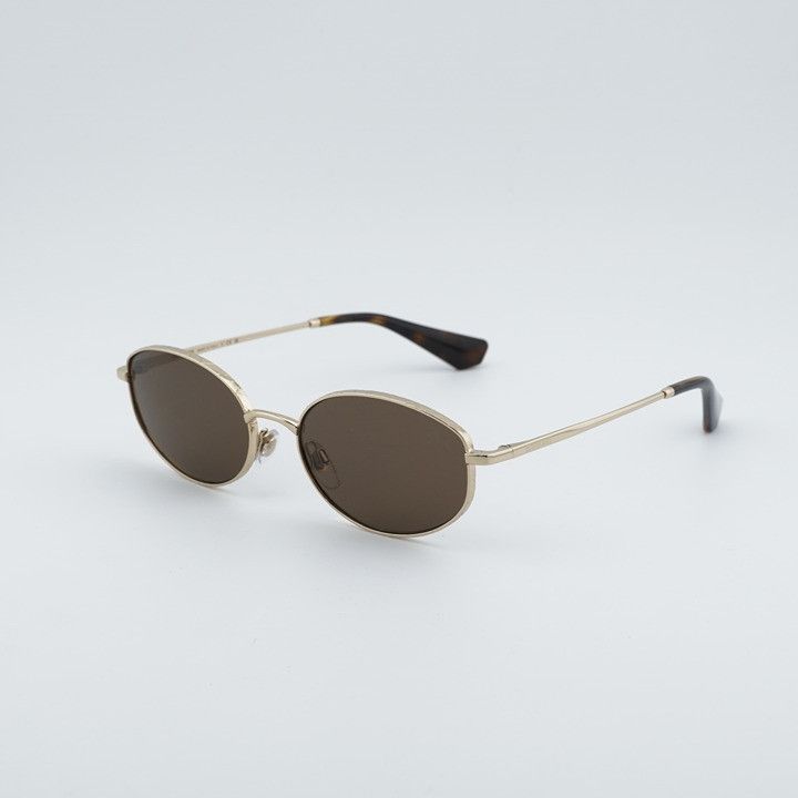 Burberry Burberry BE3169 110973 Sunglasses Gold Oval Frame, Brown Size ONE SIZE - 1 Thumbnail