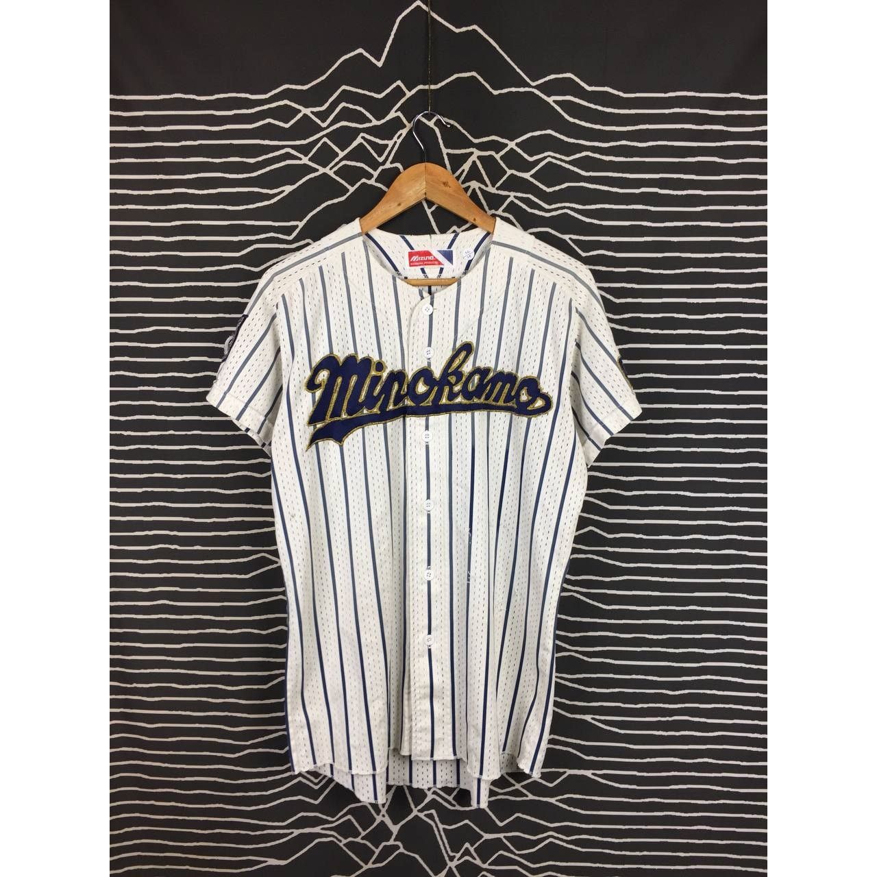 Mizuno Vtg Mizuno Minokamo Pinstripe Mesh Baseball Jersey Size US L / EU 52-54 / 3 - 2 Thumbnail