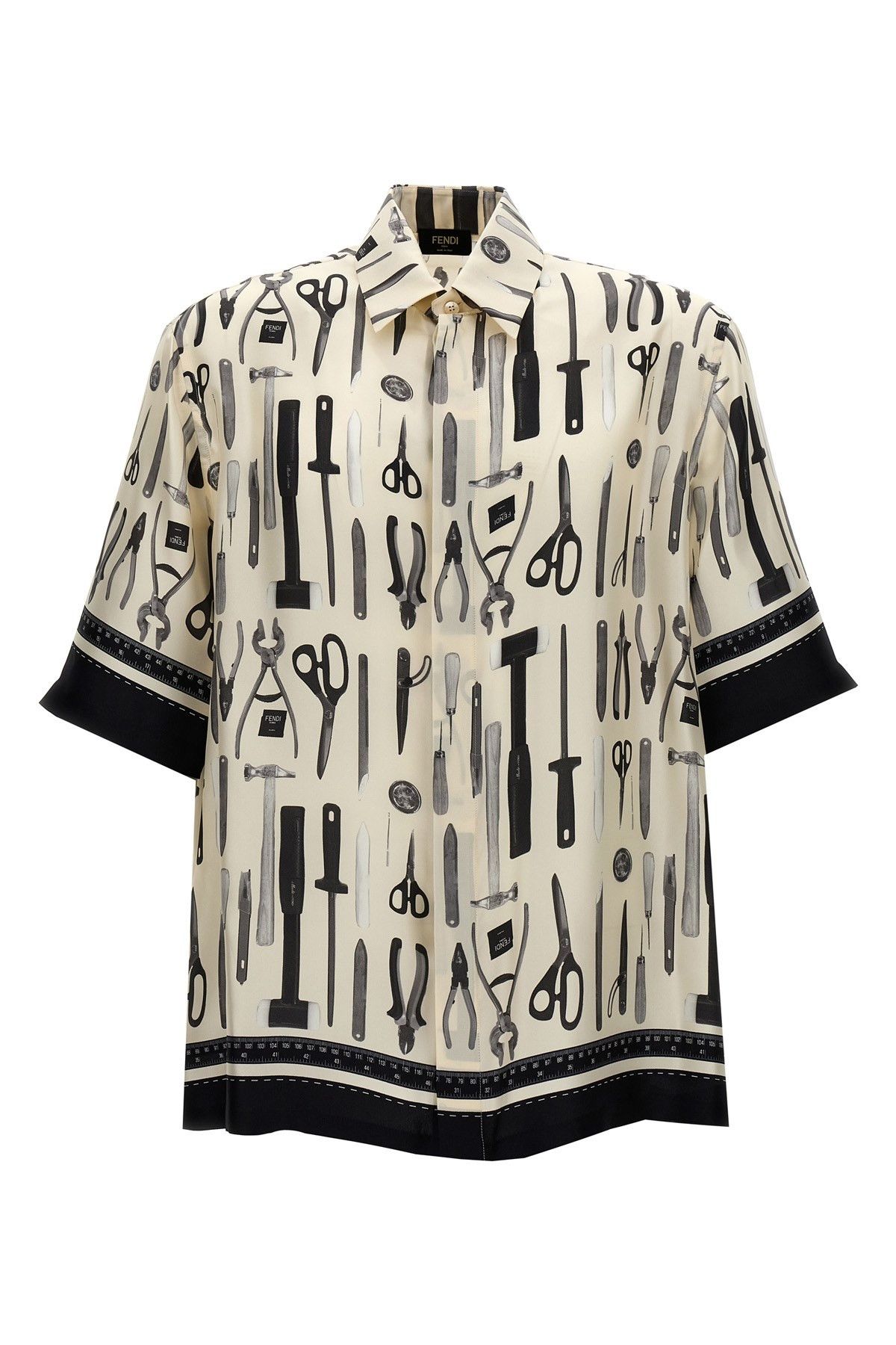 image of 'Fendi Tools' Shirt in White/Black, Men's (Size Small)