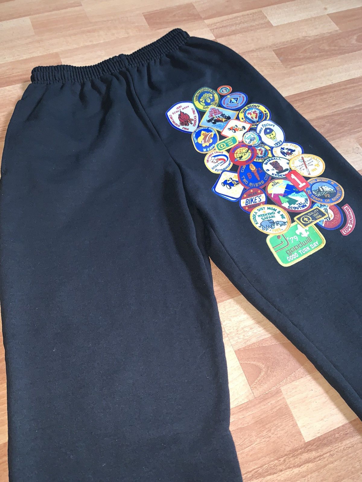 Japanese Brand Black Boyscout Patchwork Sweatpants Size US 30 / EU 46 - 2 Thumbnail
