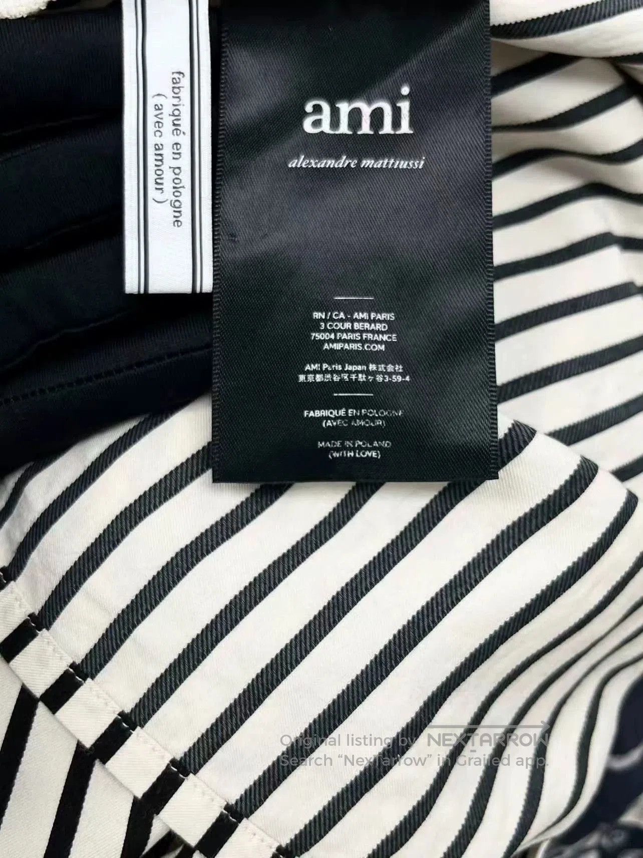 AMI black and white striped short sleeve shirt. Size US M / EU 48-50 / 2 - 4 Thumbnail