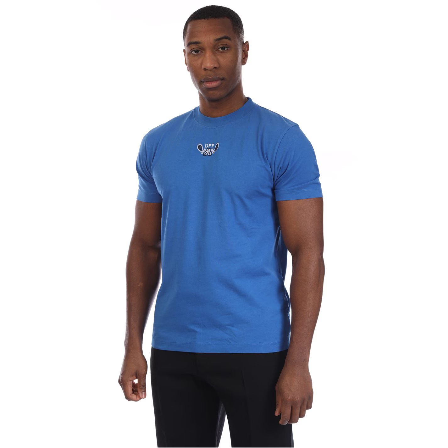 Off-White o1g2r1mq0226 Bandana Arrow Slim T-Shirt In Blue Size US XL / EU 56 / 4 - 1 Thumbnail