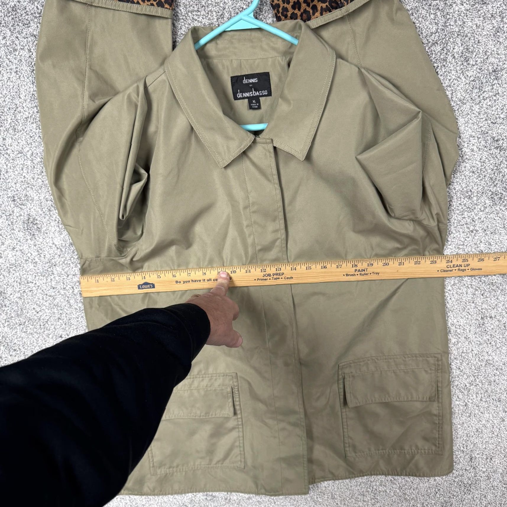 Vintage Dennis Basso Jacket Womens XL Green Leopard Lined Snap Front Pockets Classic Size XL / US 12-14 / IT 48-50 - 4 Thumbnail