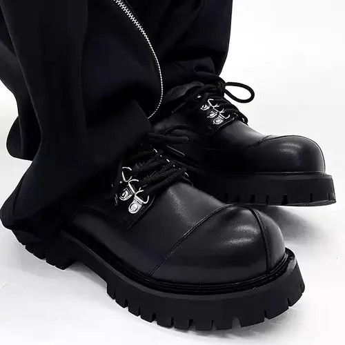 Designer Black platform casual shoes Size US 8.5 / EU 41-42 - 4 Thumbnail