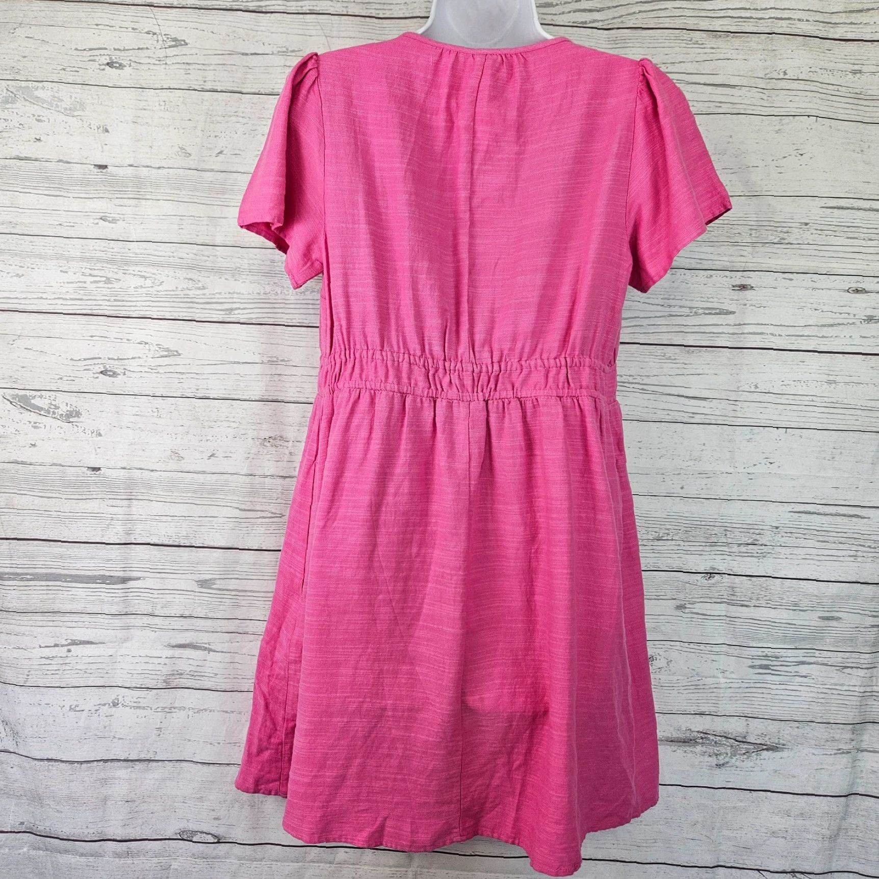 Vintage Isabel by Ingrid+Isabel Womens Dress Small Solid Pink Cotton Blend Scoop Neck Dress Shirt? Size S / US 4 / IT 40 - 3 Thumbnail