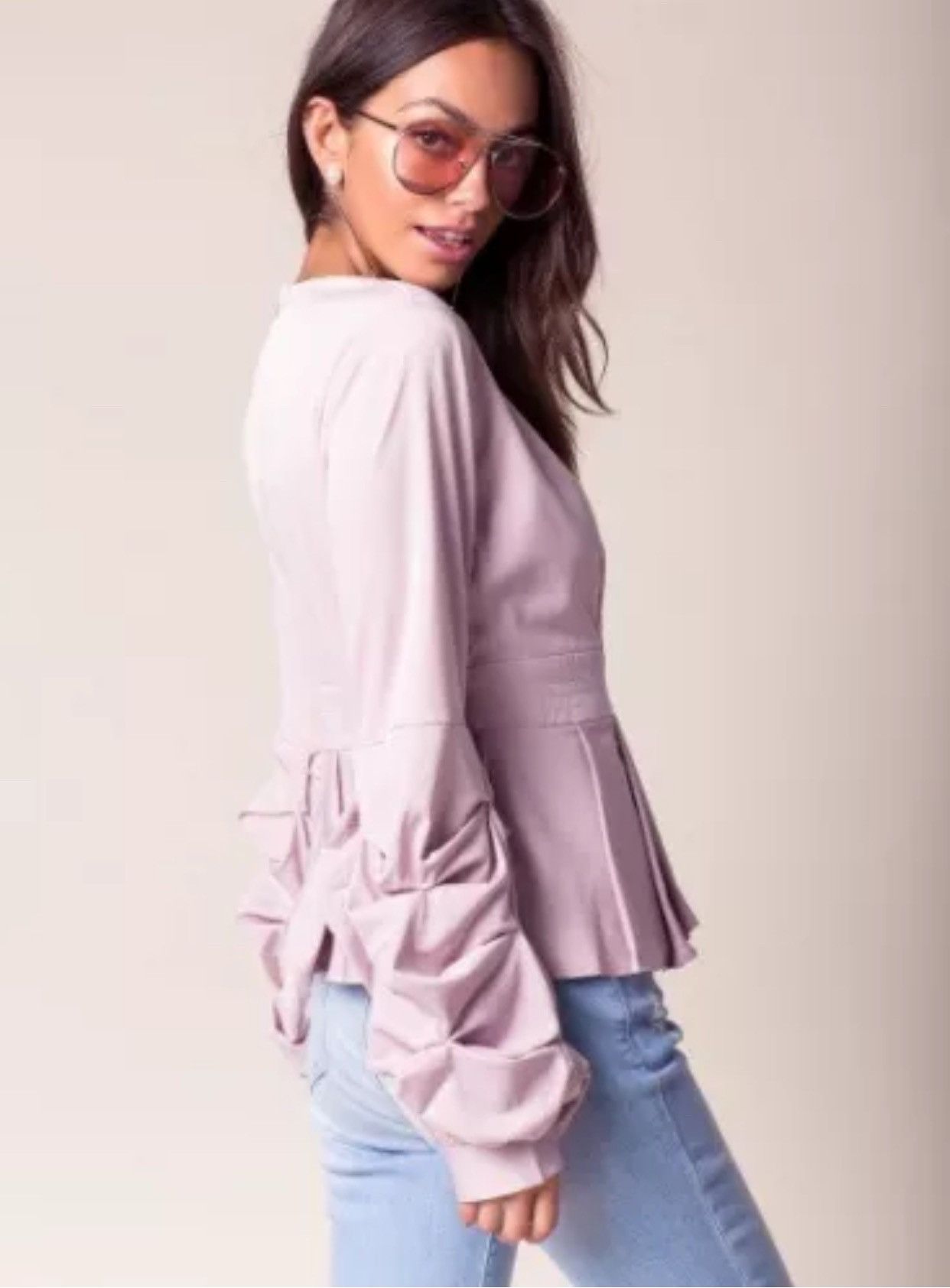Other BANJUL V Neck Ruffle Sleeve Peplum Blouse Size S / US 4 / IT 40 - 2 Thumbnail