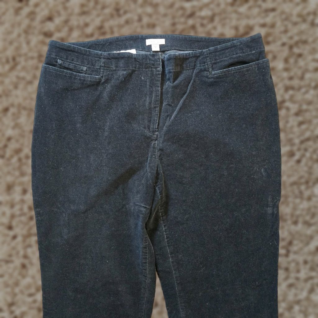 J. Jill J. Jill Pants Womens 18 Black Corduroy Tapered Stretch casual capsule Regular Plus Size Pants Women 30in Inseam Size 40" / US 18 - 1 Thumbnail