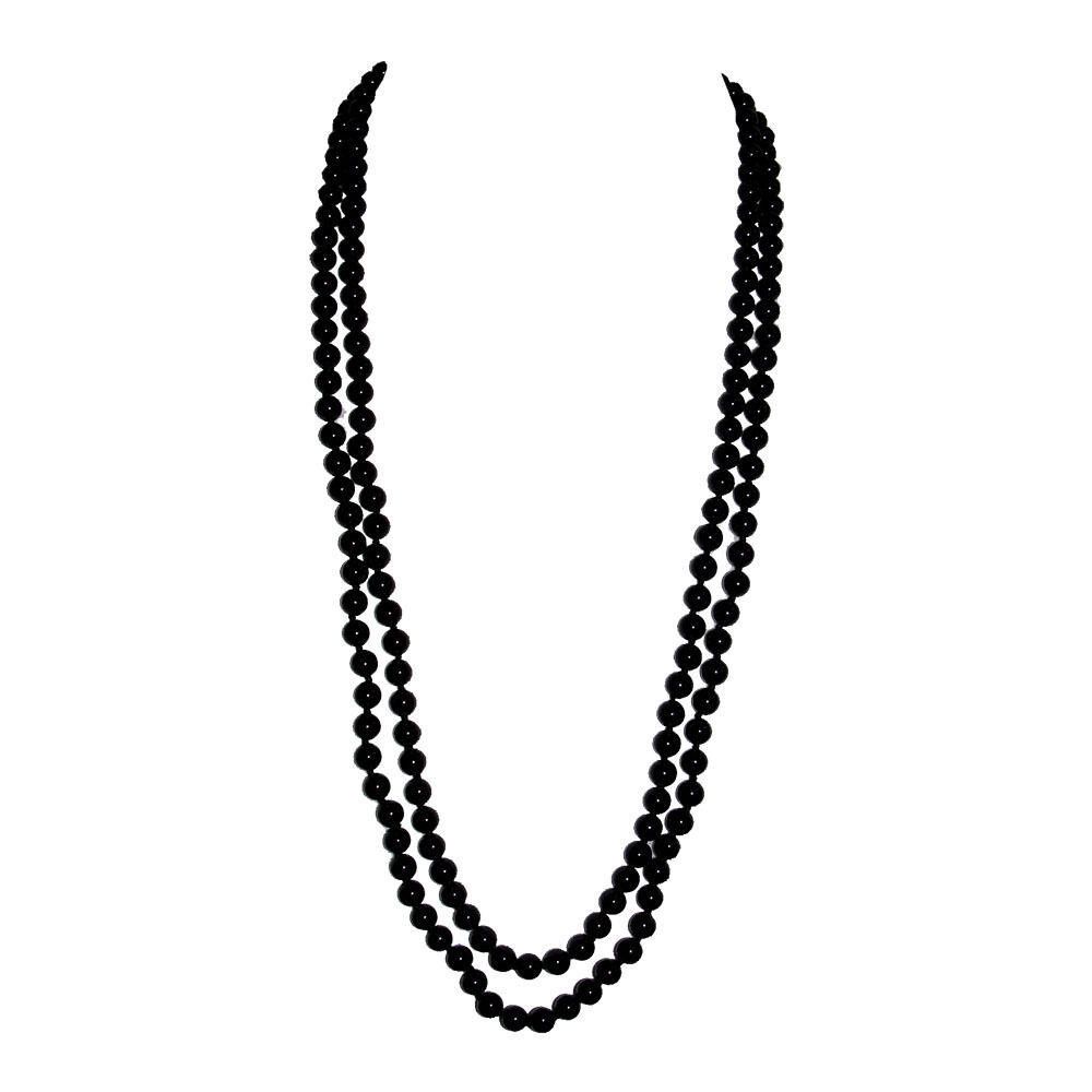 Designer Black Onyx Beaded Flapper Rope Necklace Alberto Juan Size ONE SIZE - 3 Thumbnail