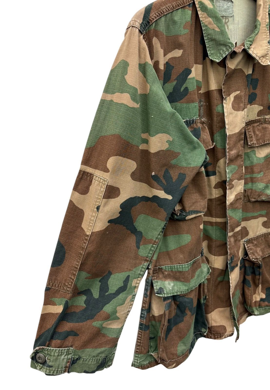 Vintage Vintage 80s US Military Camo Jacket Woodland Cotton Coat Size US S / EU 44-46 / 1 - 7 Thumbnail