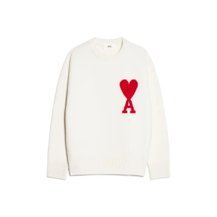 AMI AMIPARIS Love Logo Wool Sweater Unisex 0079 Size US S / EU 44-46 / 1 - 1 Thumbnail