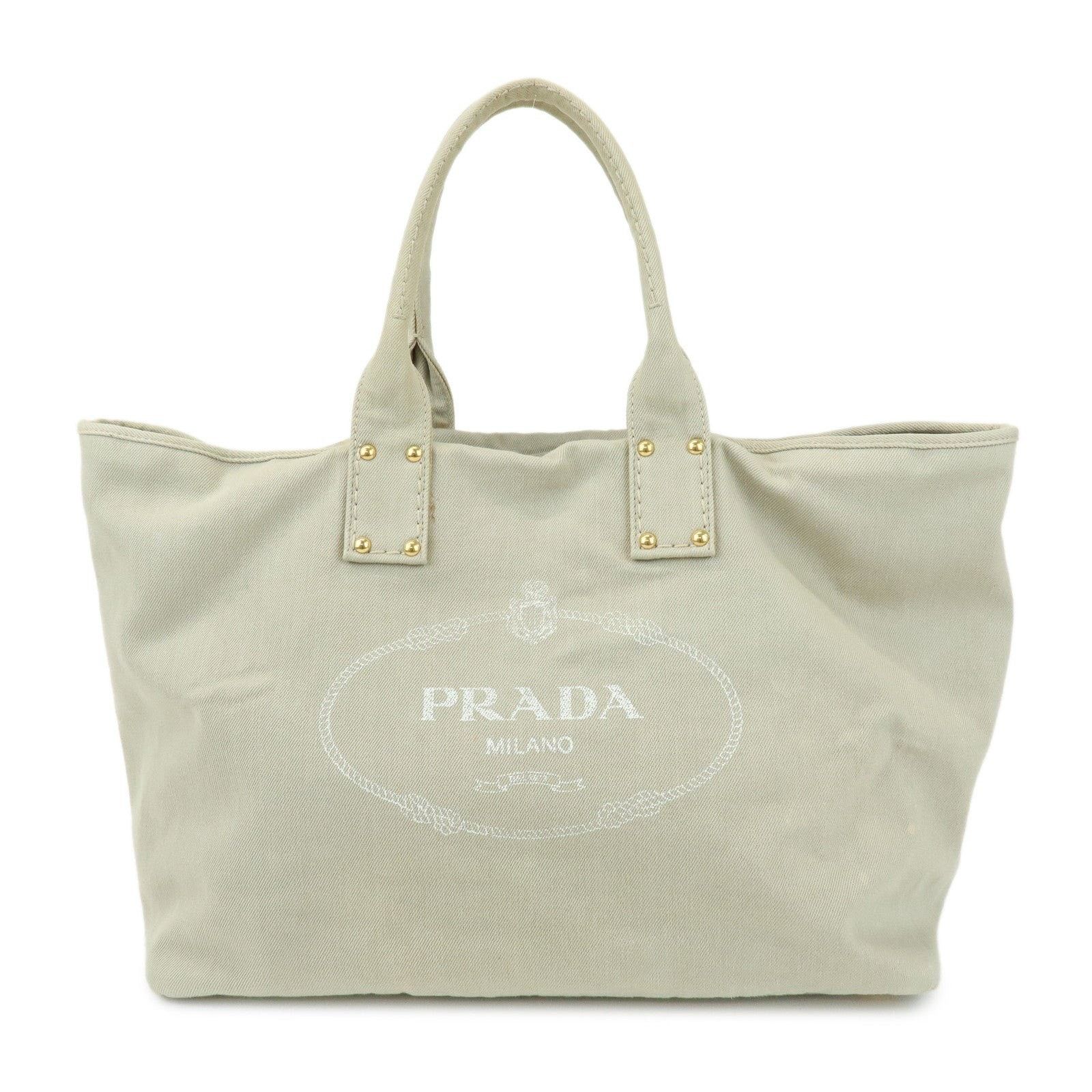Prada Prada Canapa Logo Denim Tote Light Beige Size ONE SIZE - 1 Thumbnail