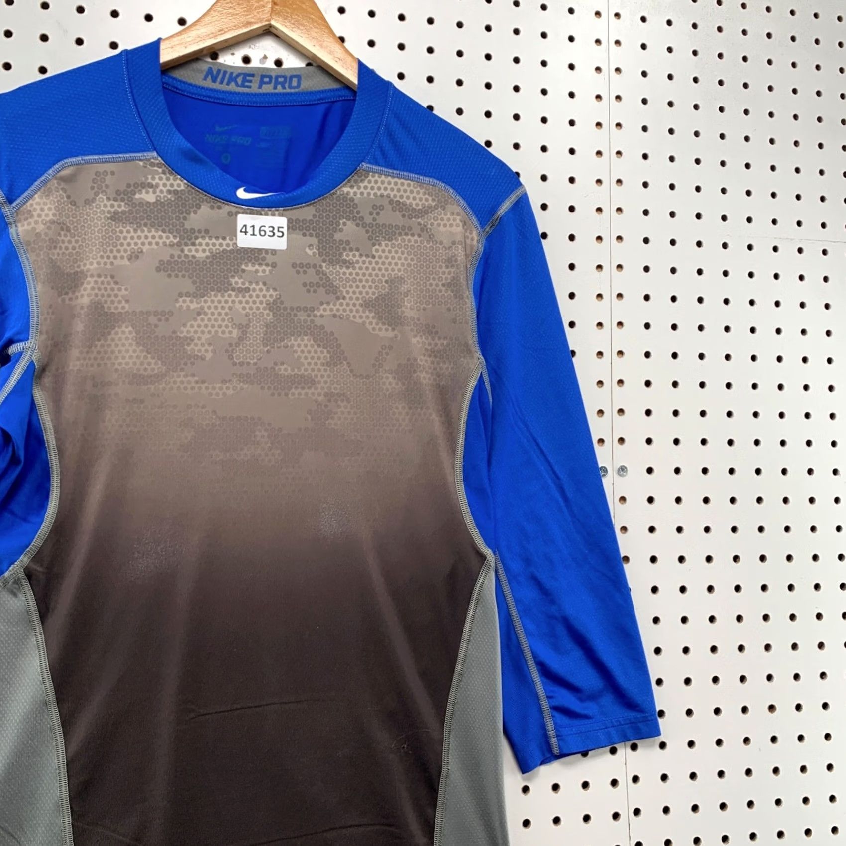 Nike Nike Pro Baseball Shirt Men Small Gray Blue Active Performance Compression Size US S / EU 44-46 / 1 - 5 Thumbnail