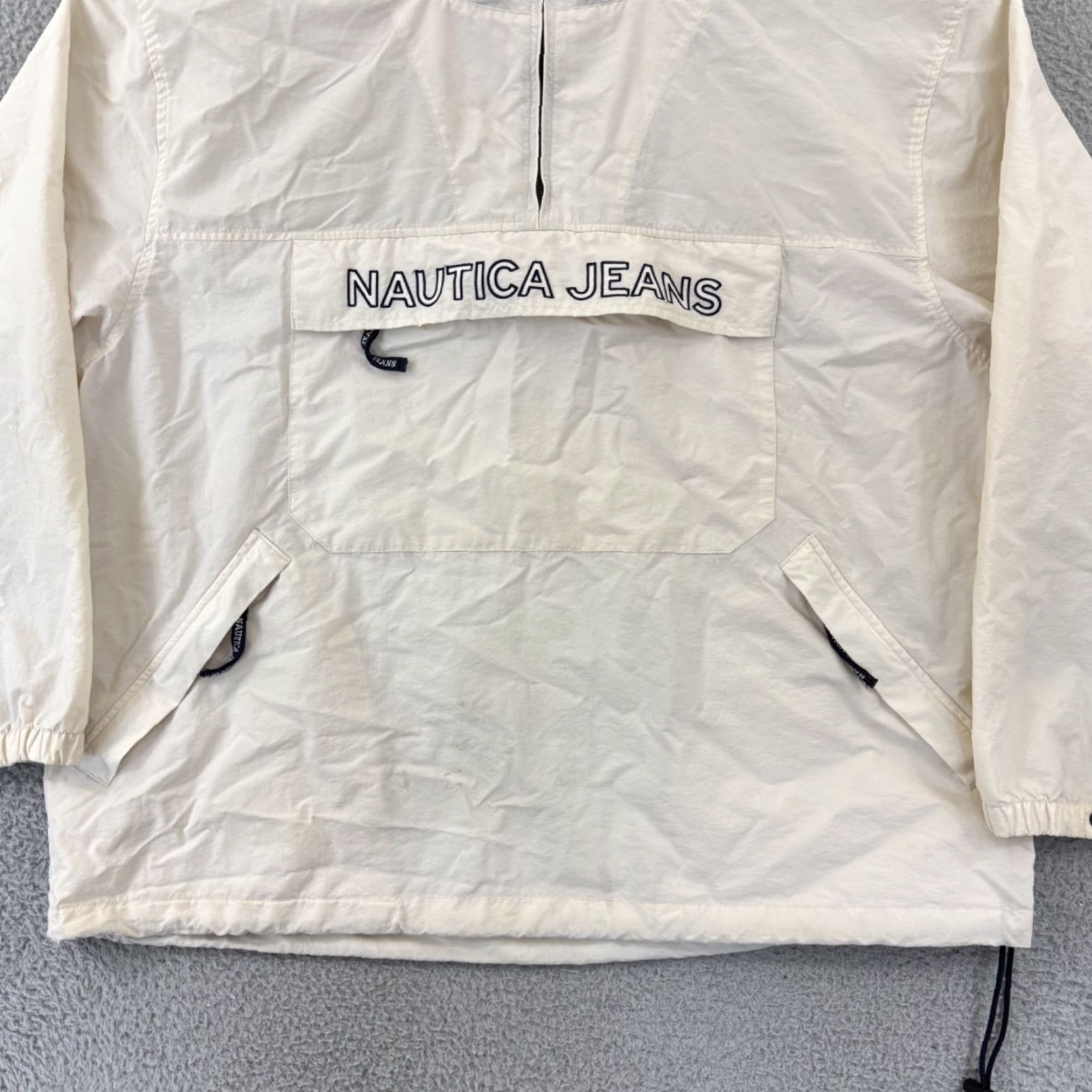 Nautica VINTAGE Nautica Jacket Mens XL White Windbreaker 90s Hooded Quarter Zip Baggy Size US XL / EU 56 / 4 - 2 Thumbnail