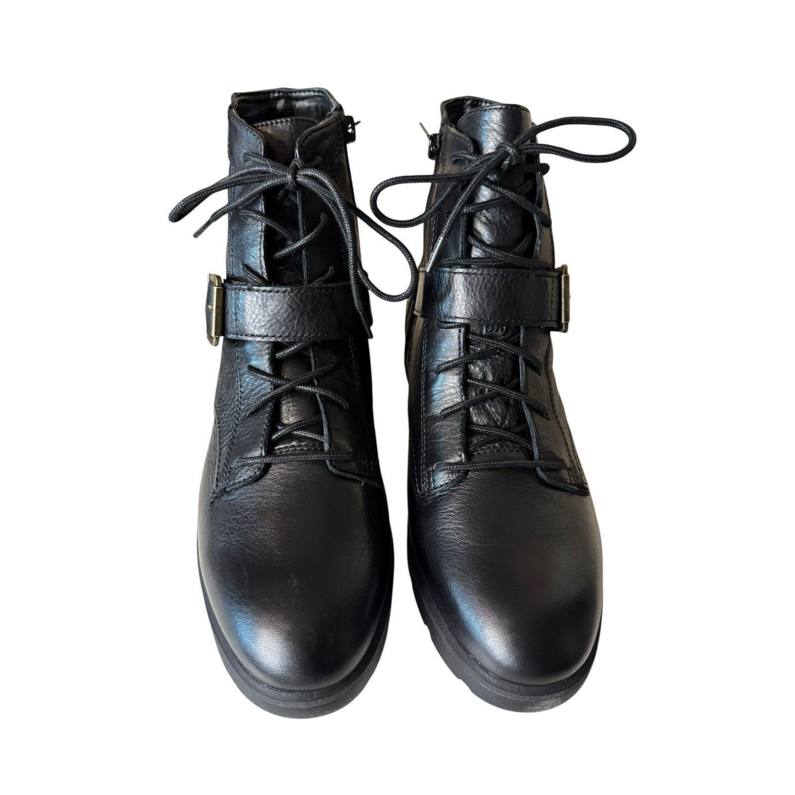 Vionic Vionic NEW Women's Black Leather Catina Combat Boots Size 9 Size US 9 / IT 39 - 2 Thumbnail