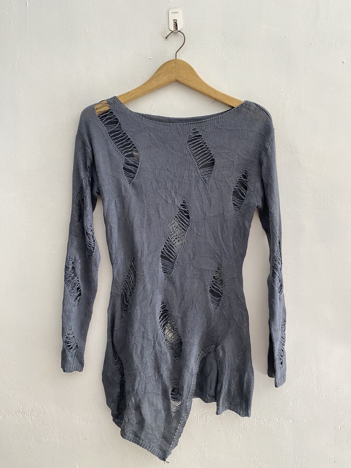 If Six Was Nine × Japanese Brand × Le Grande Bleu (L.G.B.) Japanese distressed grunge mohair knit Size US M / EU 48-50 / 2 - 2 Thumbnail